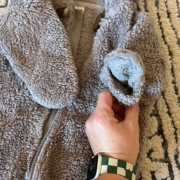 Carter's Fuzzy Gray Hooded Footie - Picture 3 of 7